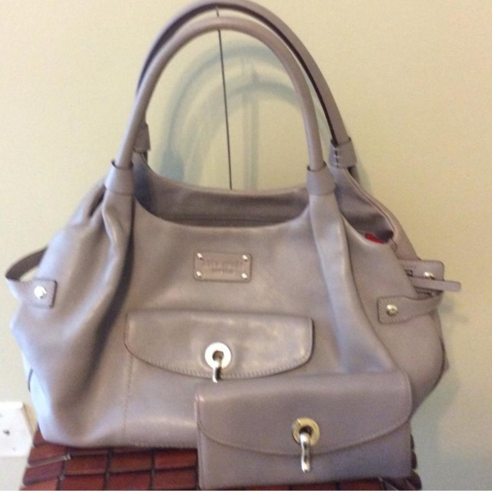 Kate Spade Hobo Leather Bag marching Wallet set.